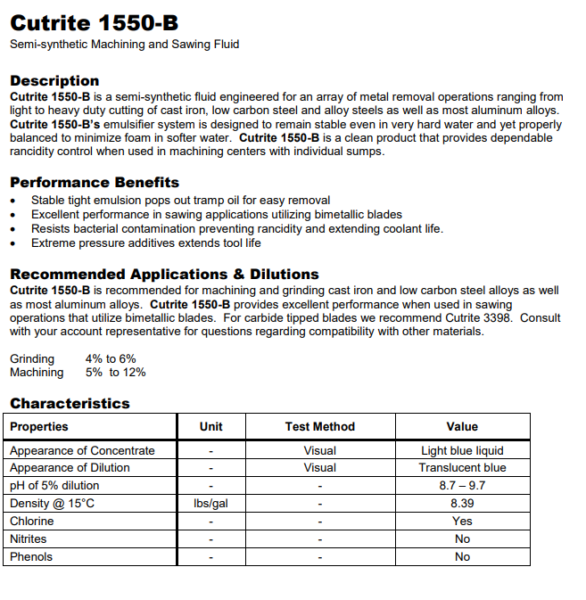 Cutrite 1550B product sheet 586x600 - Cutrite 1550B